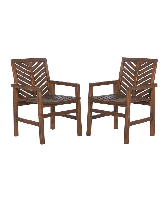 Walker Edison Patio Wood Chairs Set Of 2