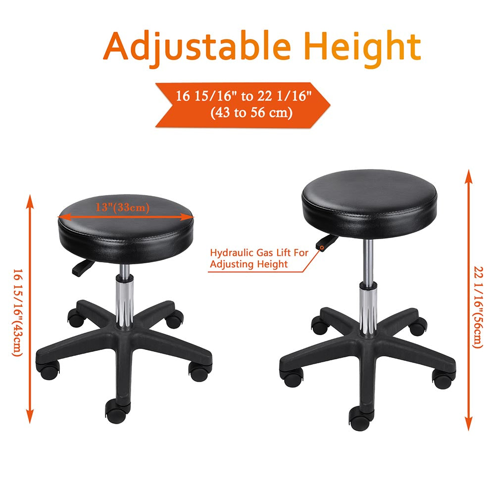 Yescom Multipurpose Hydraulic Salon Stool Chair Black