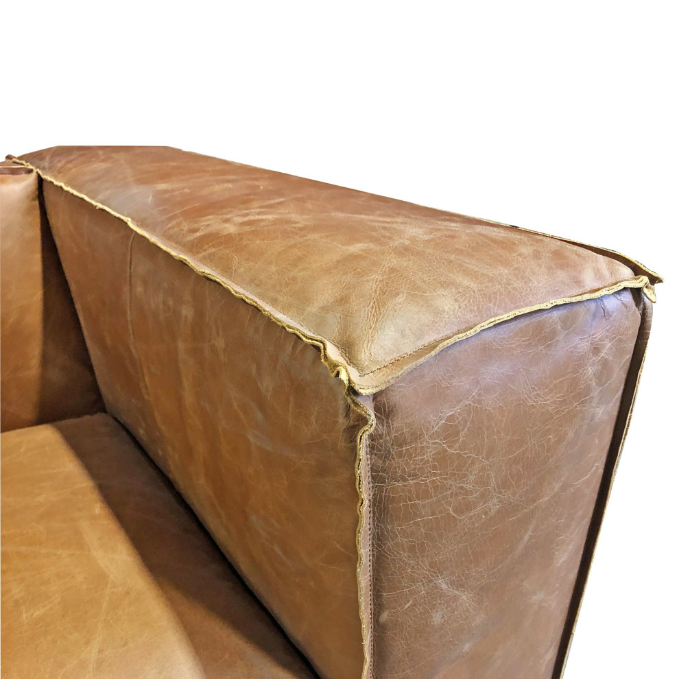 Cooper Leather Sofa  Cognac   Contemporary   Sofas   by Primitive Collections  Houzz