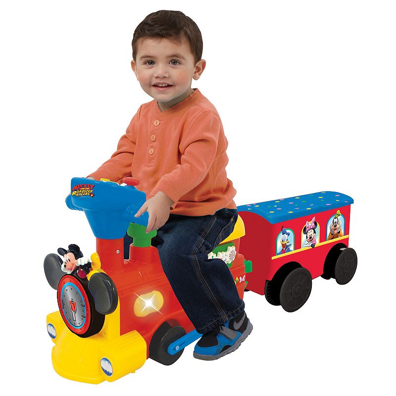 Disney's Mickey Mouse 2-in-1 Ride-on Choo Choo Train with Caboose and Tracks by Kiddieland