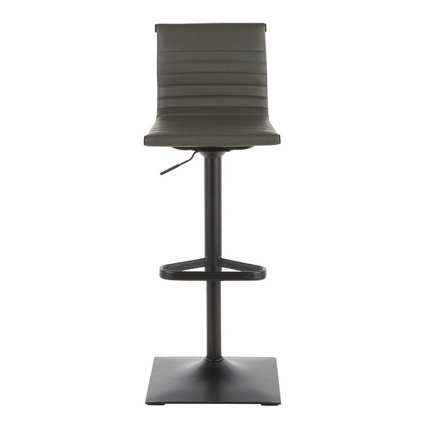 Porch and Den Tower Master Adjustable Bar Stool in Faux Leather and Black Metal