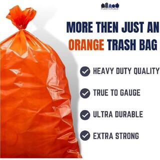 Plasticplace 32-33 Gal. Orange Trash Bags (Case of 100) W33RNG15