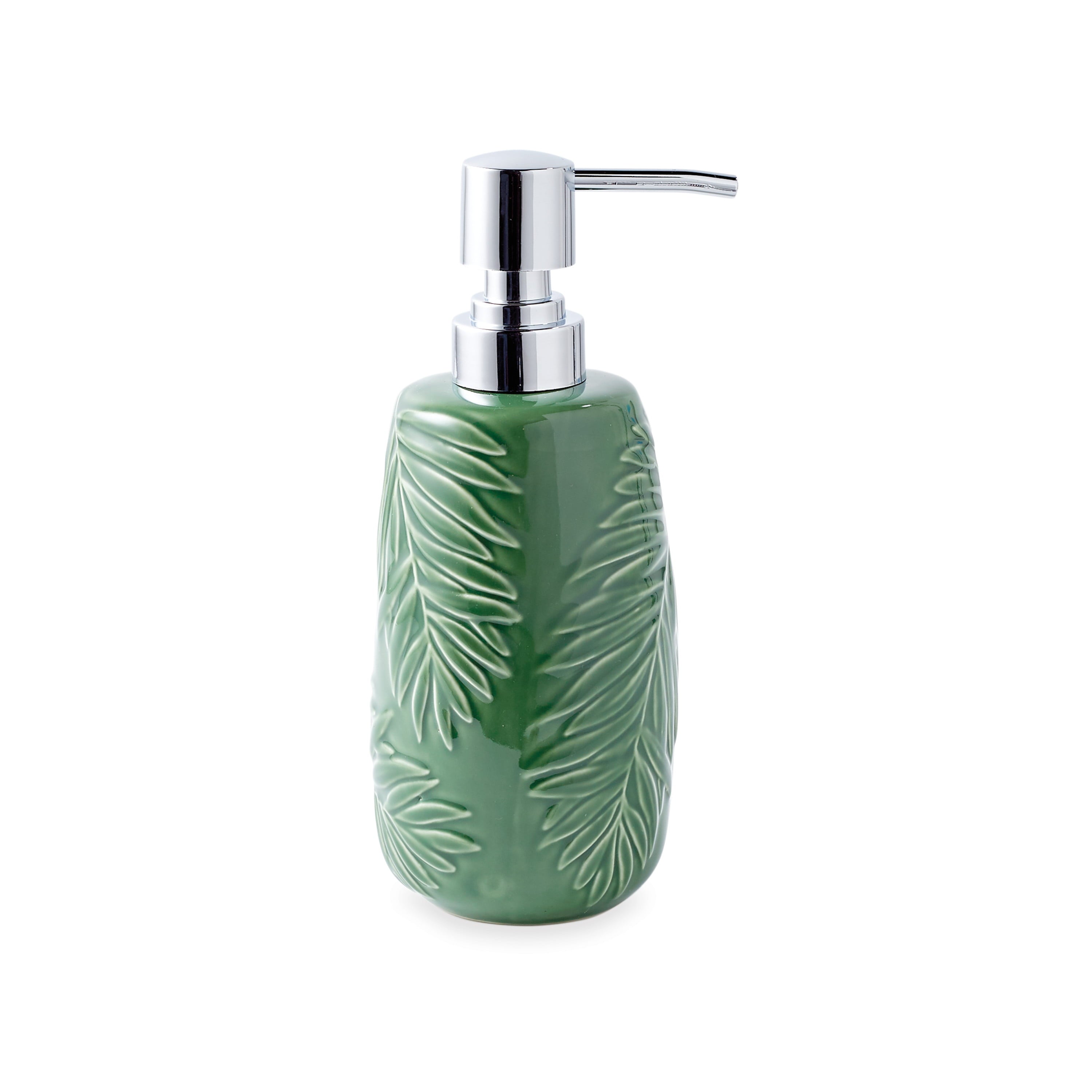 Destinations Indoor Garden Lotion Bottle Bath Accessories， Ceramic， Green， 1 Each