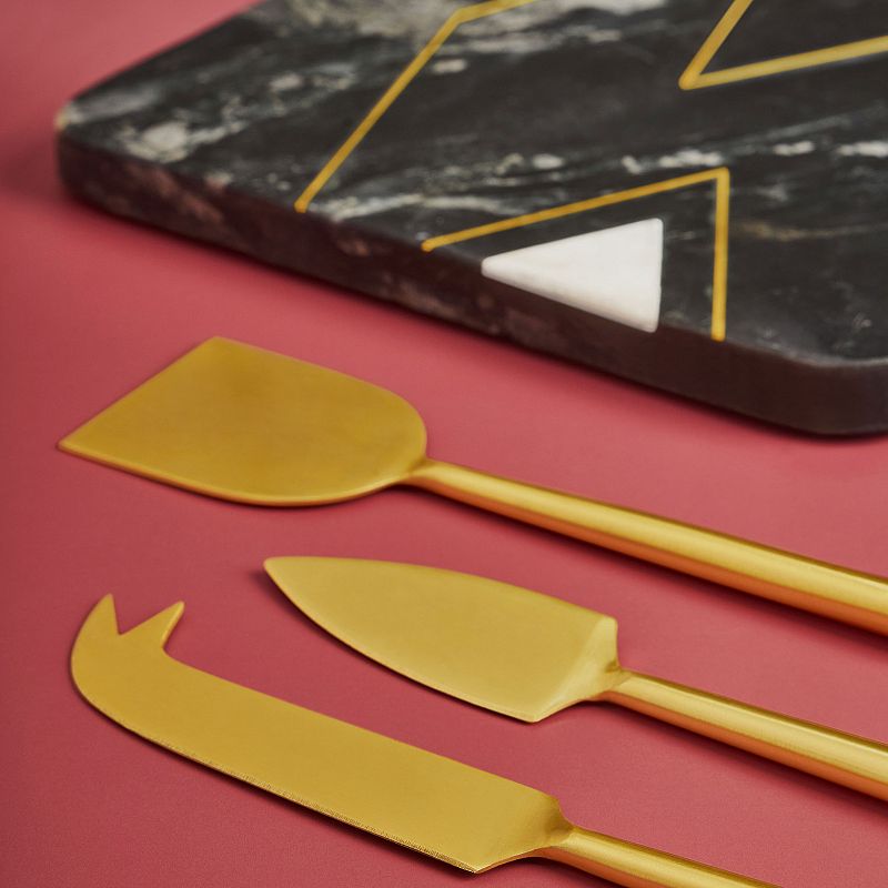 GAURI KOHLI Ambrosia Marble Serving Board With Knives