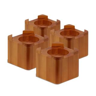 Honey-Can-Do Maple Square Wood Bed Risers (Set of 4) STO-01150