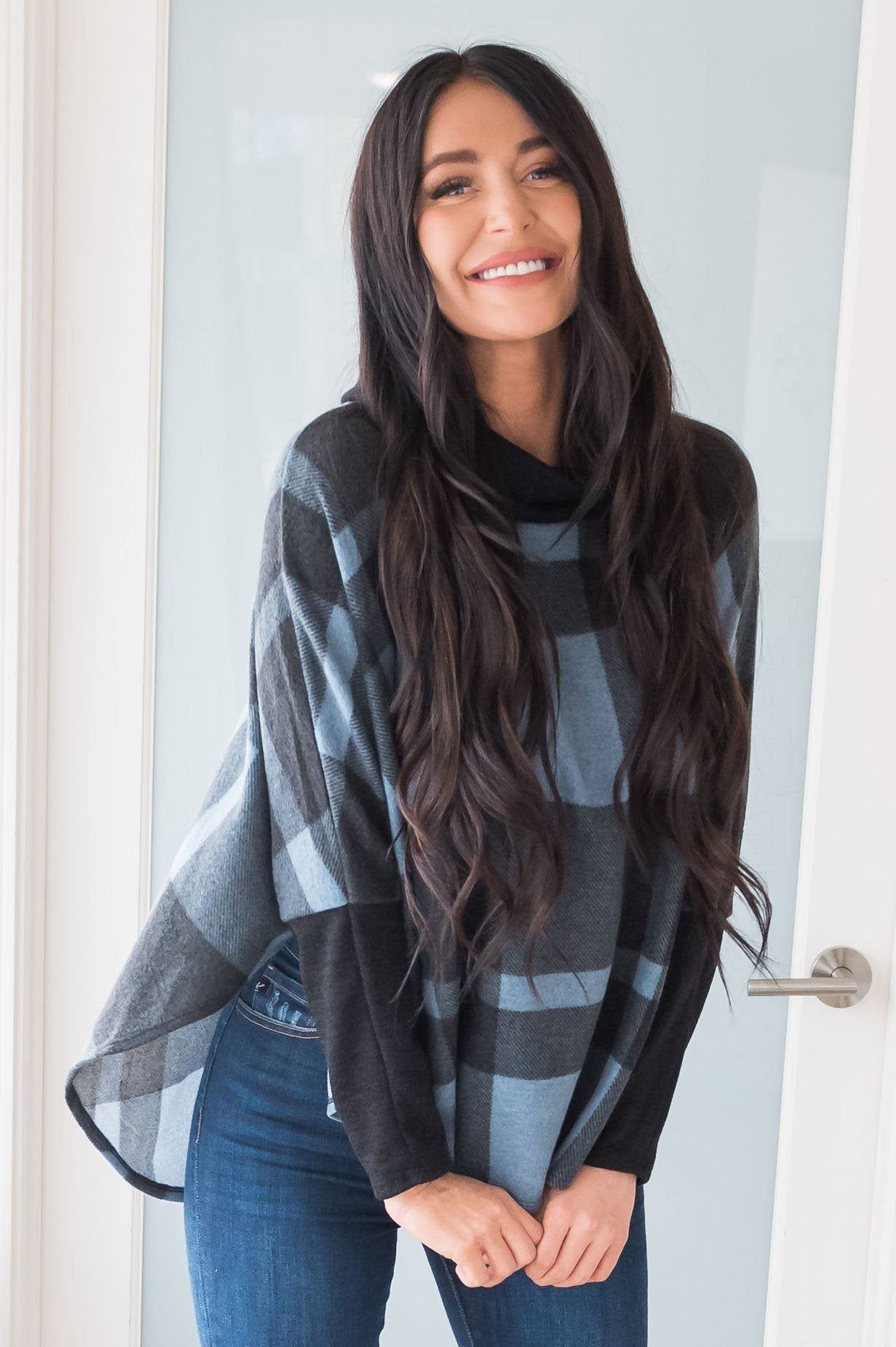 Cozy Up Modest Poncho Sweater