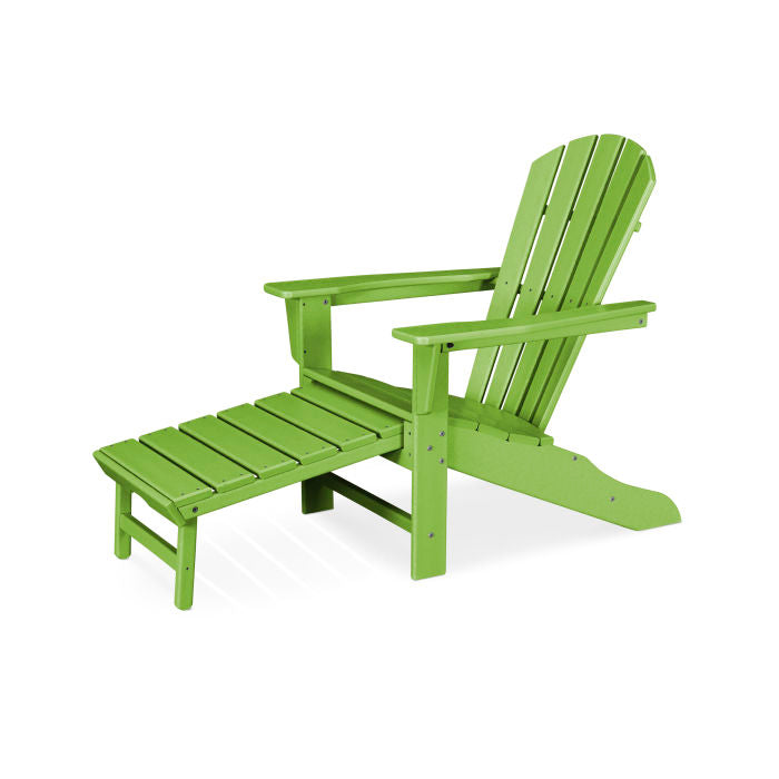 Polywood Palm Coast Ultimate Adirondack Chair With Hideaway Ottoman HNA15