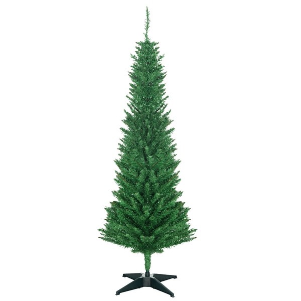 5FT Artificial Pencil Christmas Tree with 294 Realistic Branch Tips and Plastic Stand