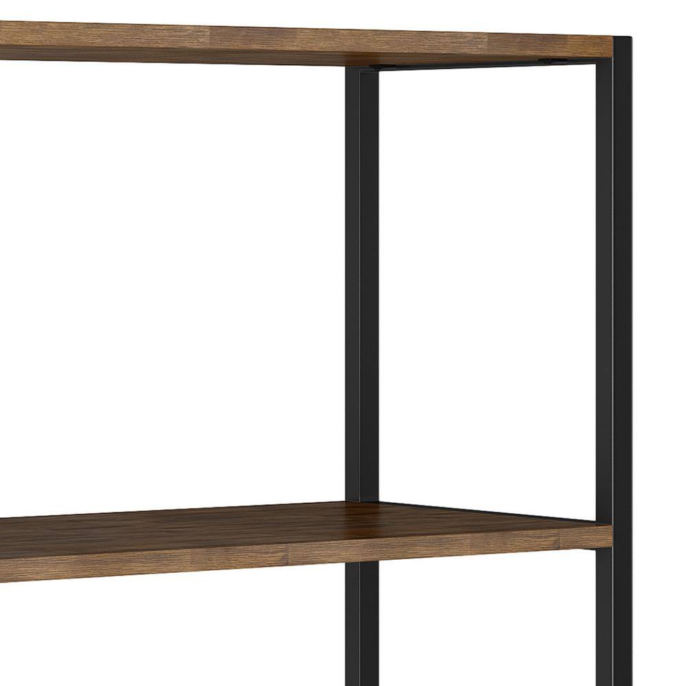 Simpli Home Ralston Solid Acacia Wood Modern Industrial 30 in. Wide Bookcase in Rustic Natural Aged Brown AXCRAL09-RNAB