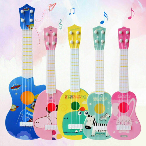 Michellecmm Toddler Kid's Musical Guitar Cute Cartoon Animal Print Mini Ukulele Instrument Educational Play Toys