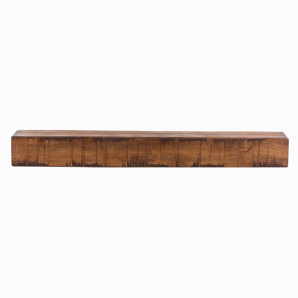 Rustic 36 in. Aged Oak Mantel m-rust-3605-agok-none