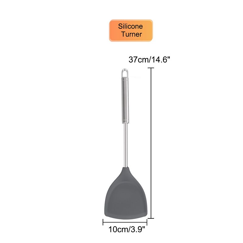 Silicone Turner Spatula Heat Resistant Non-scratch for Mixing Cooking