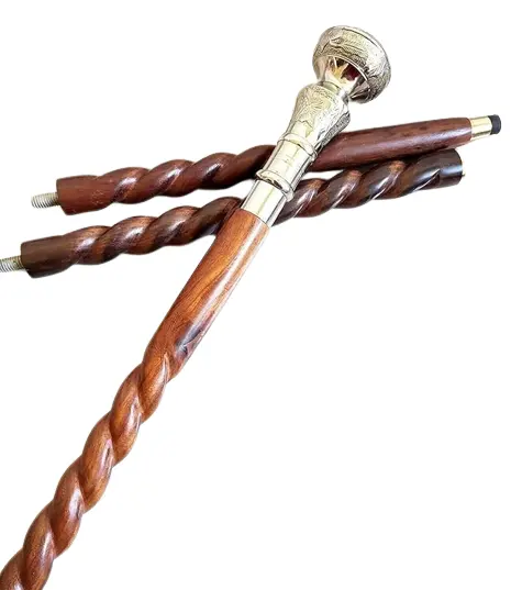 Latest New  of 2023 Brass   Wooden Walking Stick With Designing Round Brass Handle For Old Men   Women .