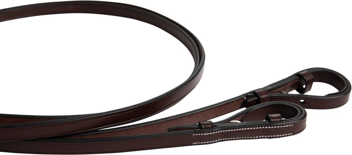 Huntley Equestrian Sedgwick Pelham Flat Curb Horse Reins， Brown， Full