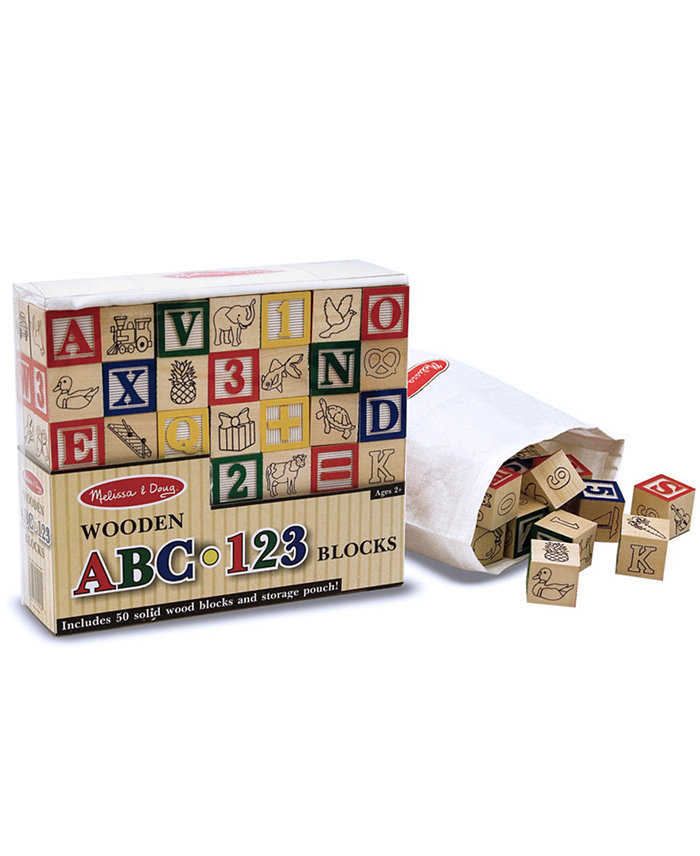 Melissa and Doug Wooden ABC 123 Blocks