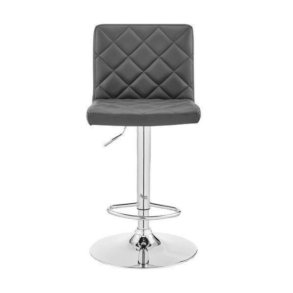 The Duval Grey Adjustable Faux Leather Swivel Bar Stool