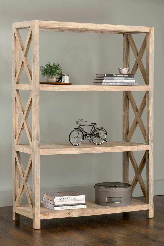 East at Main Bradford Brown Rubberwood Bookcase   Farmhouse   Bookcases   by East at Main  Houzz