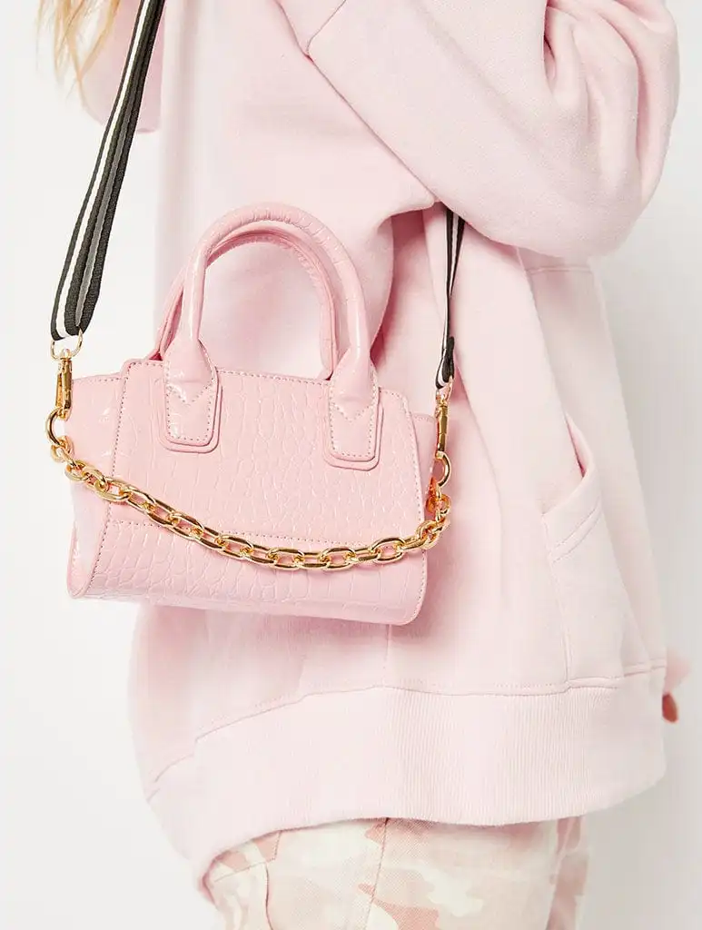 Pink Croc Mini Tote Bag