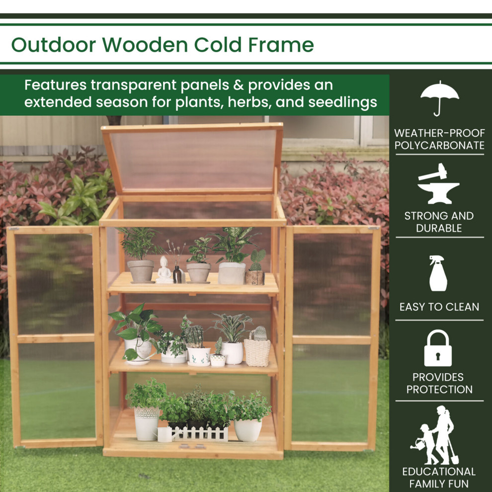 Indoor/Outdoor Portable Cold Frame Greenhouse 29.9 In. x 18.5 In. x 43.3 In.   Greenhouses   by Almo Fulfillment Services  Houzz