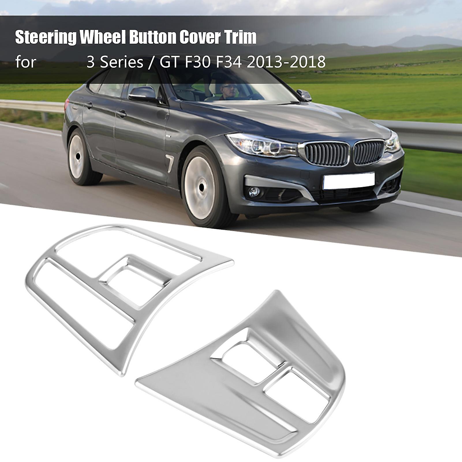 Matte Chrome Interior Steering Wheel Button Cover Trim For Bmw 3 Series / Gt F30 F34 2013-2018