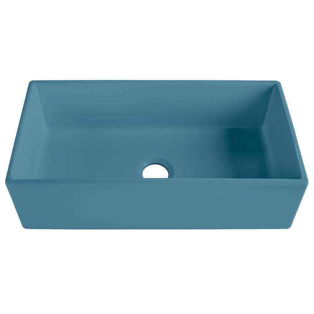 SINKOLOGY Bradstreet II 33 in. Farmhouse Single Bowl Matte Blue Fireclay Kitchen Sink SK493-33FC-MBU