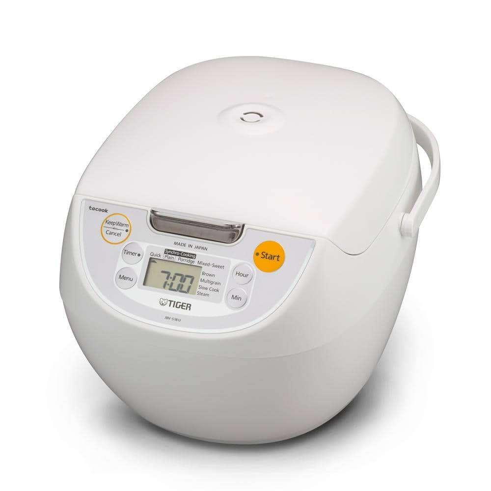 Tiger Micom 10-Cup White Rice Cooker with Tacook Cooking Plate JBV-S18U