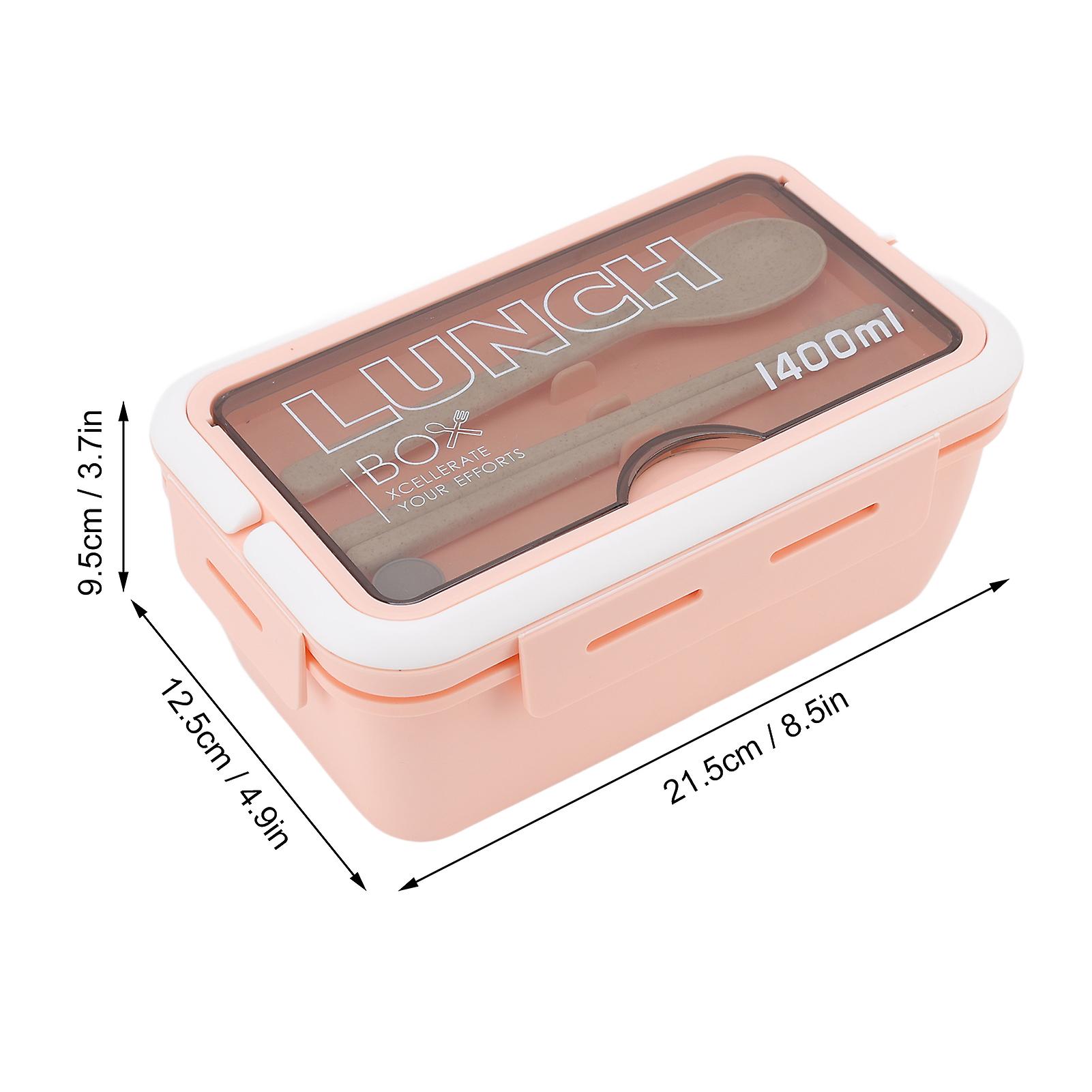 Bento Lunch Box， Leakproof Lunch Box Containers For Kids And Adults Large Capacity Thermal Lunch Box With 3 Compartments， Spoon Chopsticks[pink]