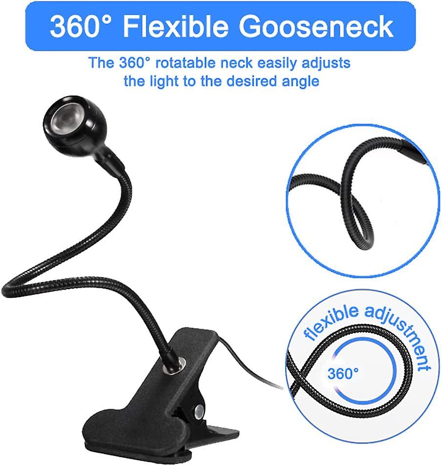 3w Uv Led Desk Light，flexible Gooseneck And Clamp Mini Desk Light With Switch，portable Glue Curing Lamp Light For Mobile Repair Black