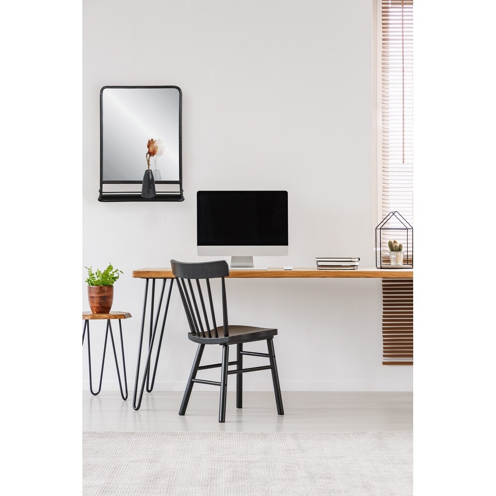 Metal Framed Wall Mirror with Shelf