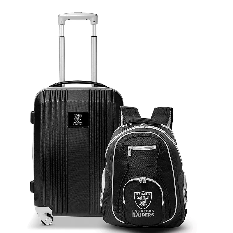 Oakland Raider Premium 2-Piece Backpack and Carry-On Spinner Luggage Set