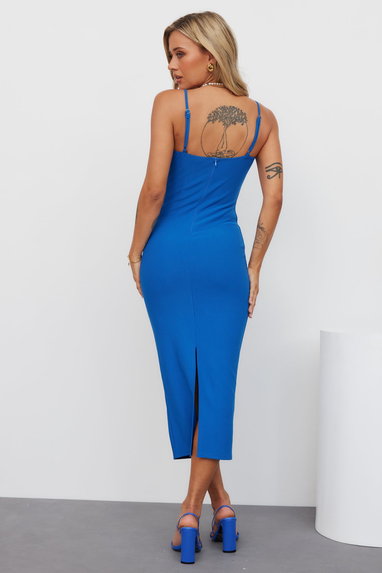 Fancy Heart Maxi Dress Royal Blue