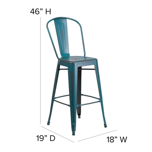 All-Weather Bar Height Stool with Poly Resin Seat