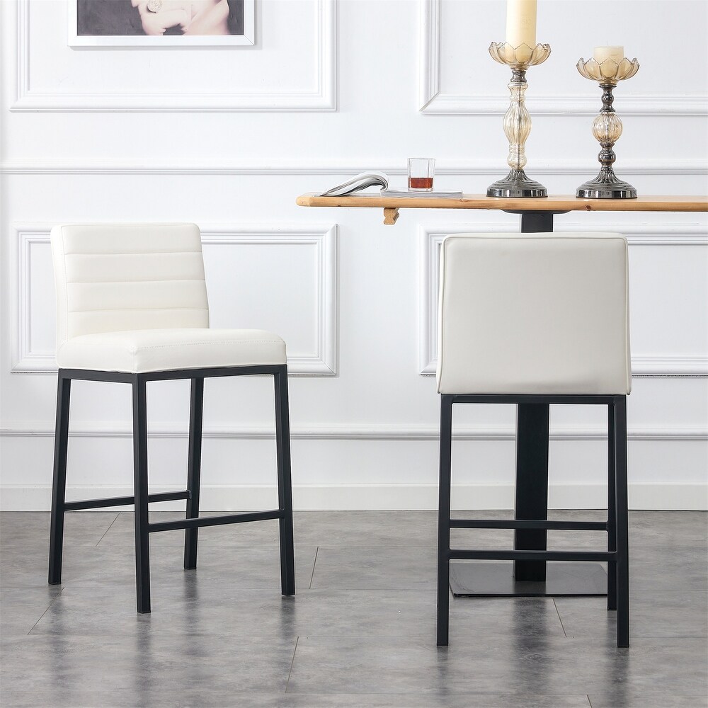 Modern High Counter PU Bar Stool Set of 2