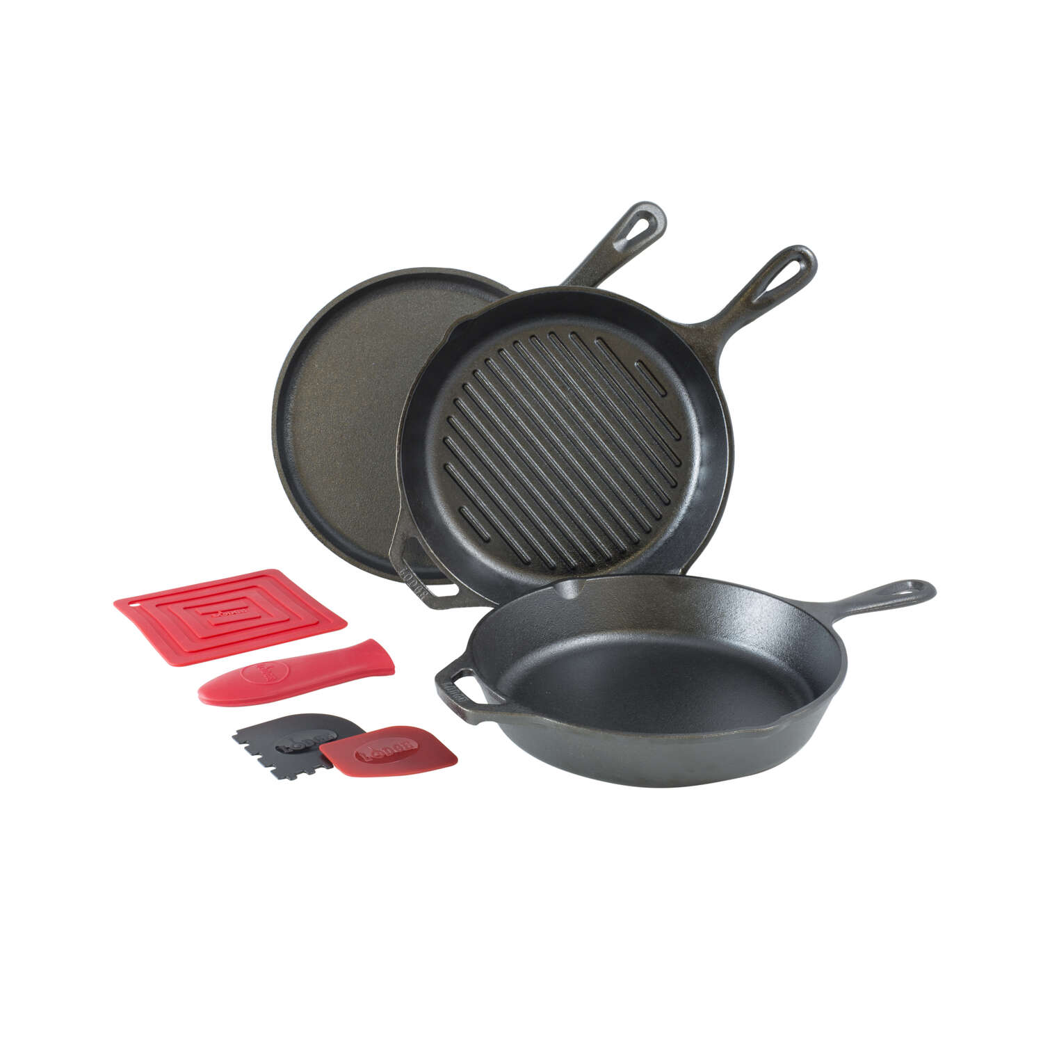 Lodge Essential Cast Iron Cookware Set Black