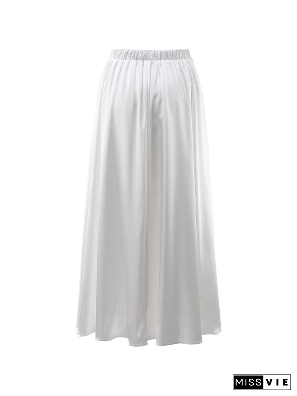 Satin High Rise A-line Midi Skirt