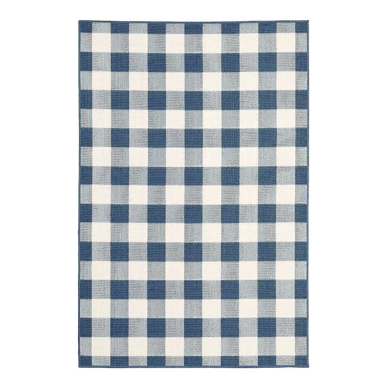 StyleHaven Mainland Gingham Plaid Indoor Outdoor Rug