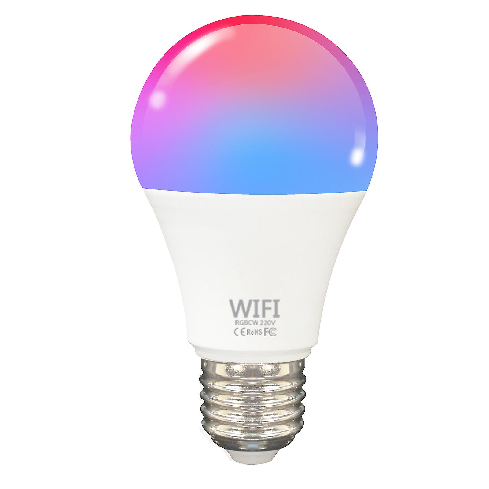 Fcmila Ty007 Smart Wifi Light Bulb Led Rgb Color Changing Compatible With Amazon Alexa/google Home/ifttt/tmall Genie No Hub Required A19 E27 Multicolo