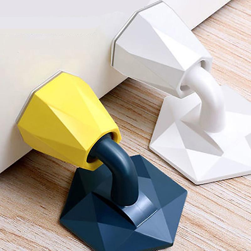 2pcs Mute Non-punch Silicone Door Stopper Touch Toilet Wall Absorption Door Plug Anti-bump Door Holder Gear Gate Resistance Door Stop