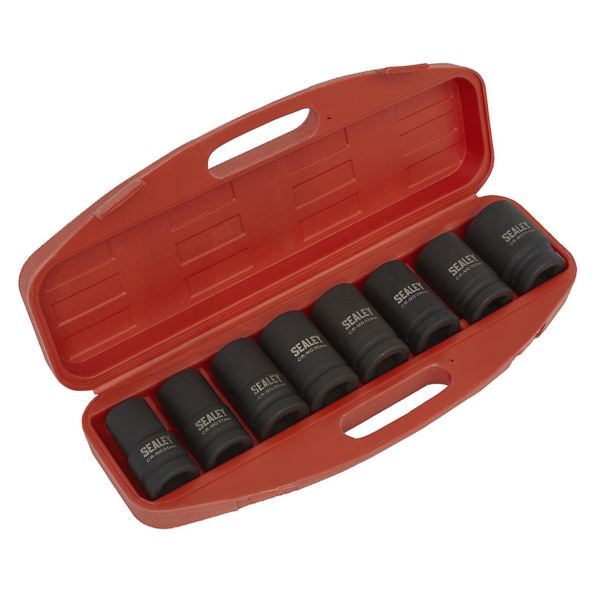 Sealey Ak888M Impact Socket Set 8Pc Deep 1Sq Drive - Metric