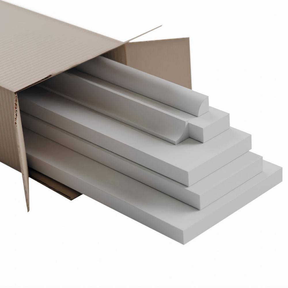 Ekena Millwork 58 in. X 96 in. X 32 in. Expanded Cellular PVC Deluxe Shaker Wainscoting Moulding Kit (for heights up to 32H) WPKP32X02DS