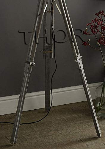 Vintage Classic Grey Tripod Floor Lamp Nautical Home Decor Lamp (Shade is not Included)