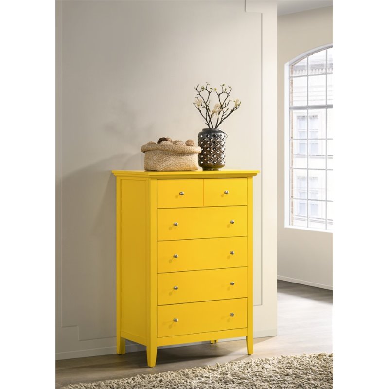 Home Square 2-Piece Set with 8-Drawer Dresser and 5-Drawer Chest in Yellow