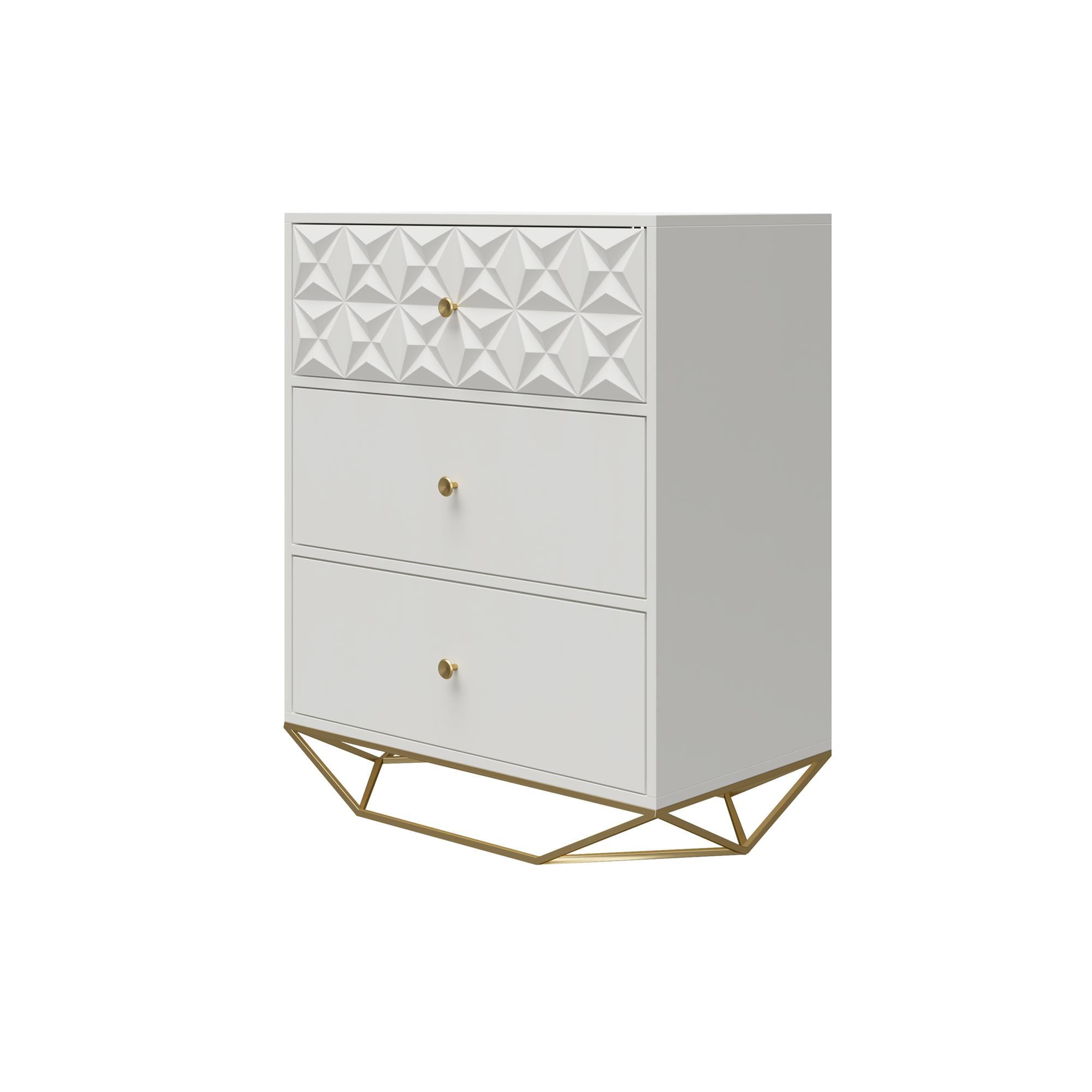 CosmoLiving by Cosmopolitan Blair 3 Drawer Dresser, White