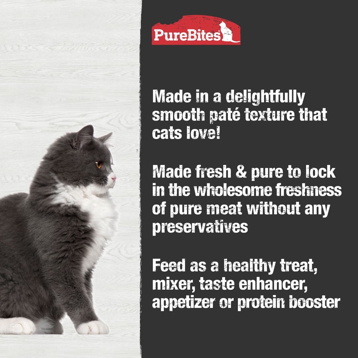 PureBites 100% Pure Chicken Paté Cat Food Toppings， 2.5-oz can， 12 count