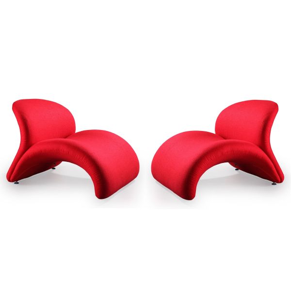 Rosebud Accent Chair in Red (Set of 2)