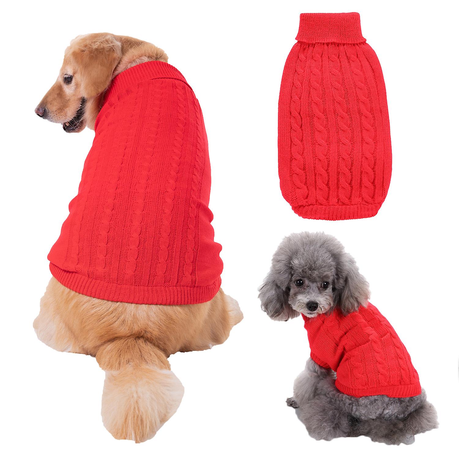 Dog Sweater， Warm Pet Sweaters Dogs Large Dogs， Cute Knitted Classic Cat Sweater Dog Clothes Coat For Girls Boys Dog Puppy Cat(small，red)