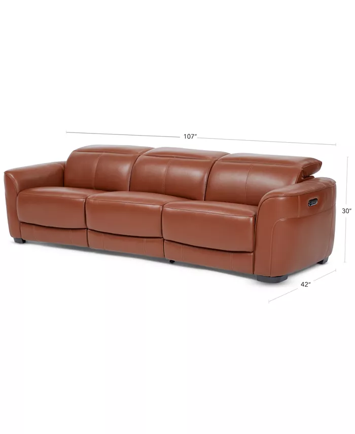 Macy's Lexanna 3-Pc. Leather Sofa with 2 Power Motion Recliners