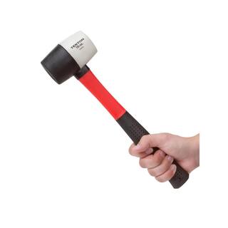 TEKTON 16 oz. Fiberglass Handle WhiteBlack Rubber Mallet 30683