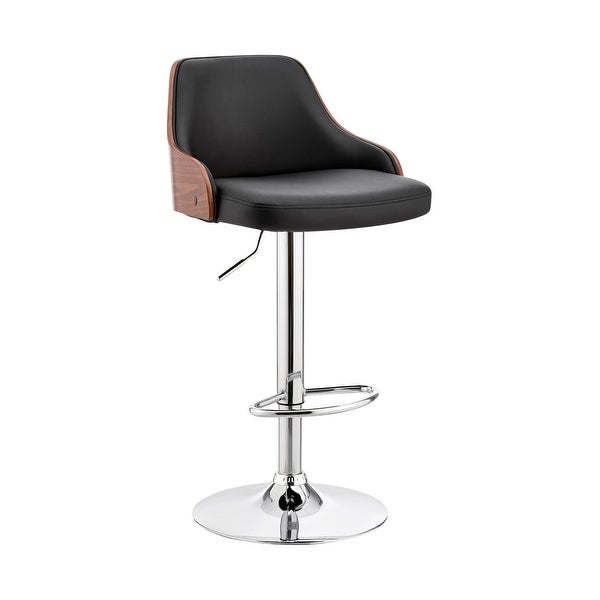 Faux Leather and Metal Adjustable Bar Stool - 19 L x 19 W x 33 H Inches