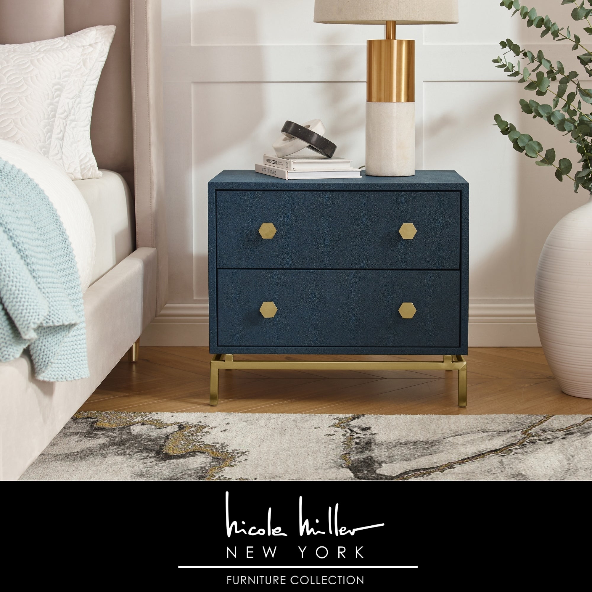 Jalynn 2 Drawers Side Table